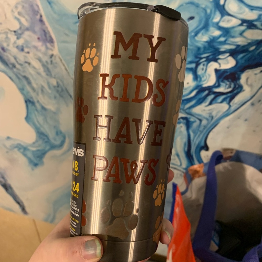 My kids have paws stainless steel cup